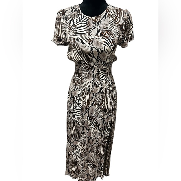 Aritzia Wilfred maxi Dress Giselle Zebra Snake Animal high Slit Size Small - Picture 5 of 9